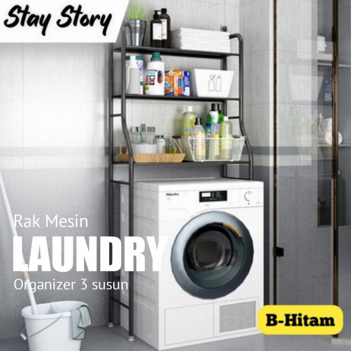 Rak Toilet Rak Mesin Cuci Dan Toilet Organizer Kamar Mandi Laundry 3 Susun
