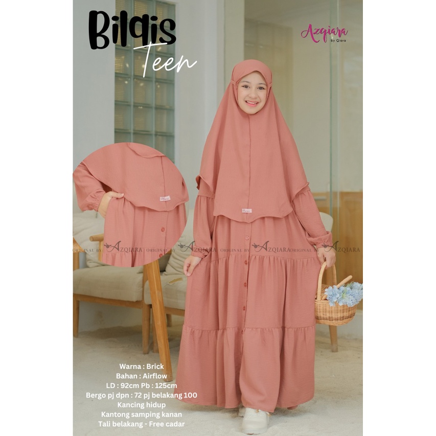 Bilqis Teen Anak Syari Gamis Muslim Free Cadar Original Produk By Qiara Fashion