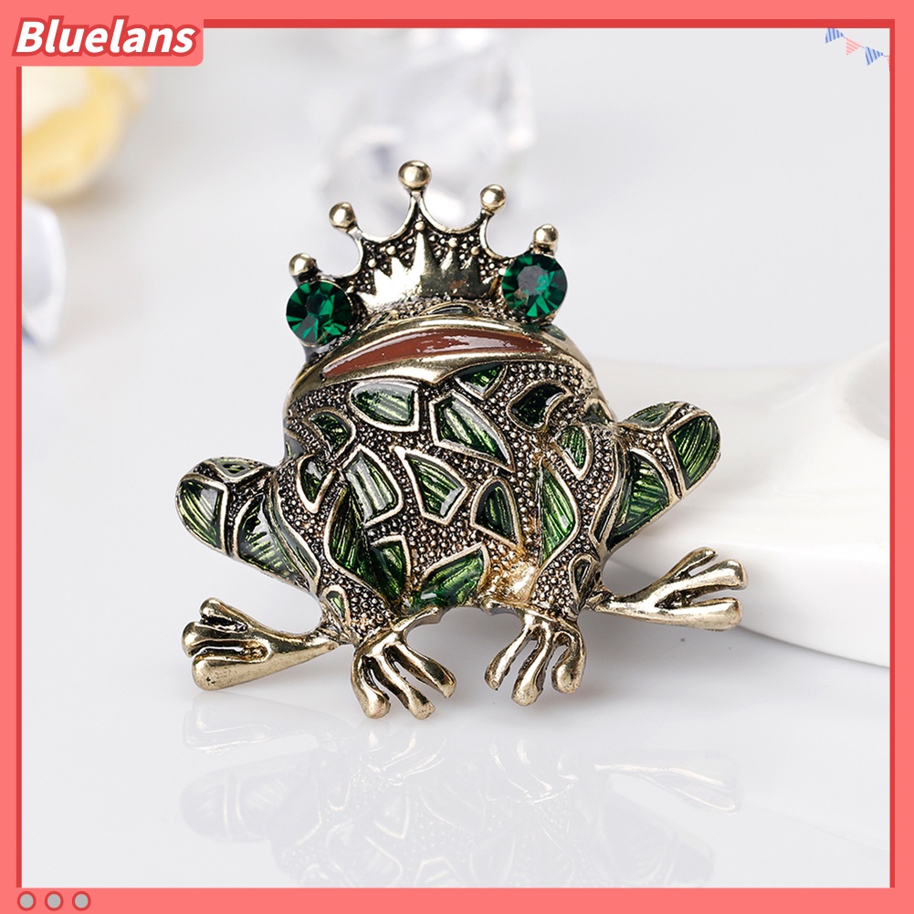 Bluelans Frog Style Brooch Pin Shiny Rhinestone Enamel Fashion Dress Hat Accessory Gift