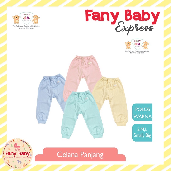 LIBBY CELANA PANJANG BUKA KAKI POLOS ISI 3PCS