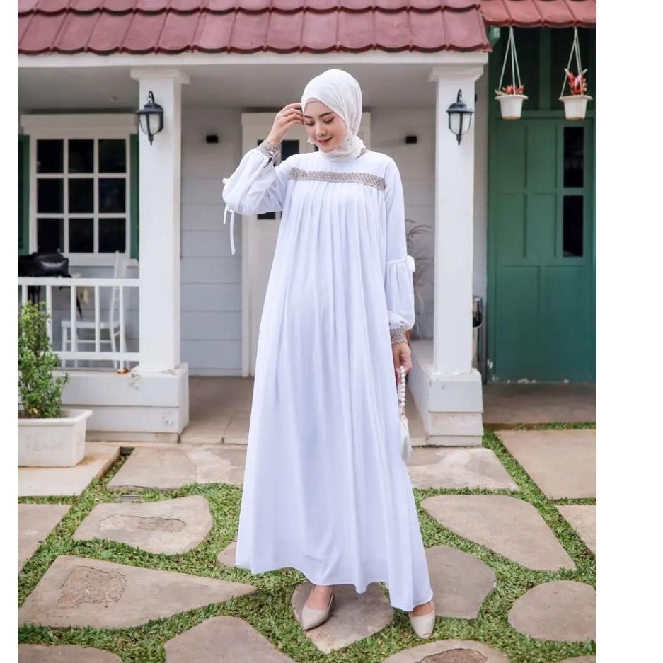 Gamis Wanita Kekinian Terbaru 2022 Baju Wanita Gamis Putih Gamis jumbo Anggun Maxy Dress Pesta Gamis
