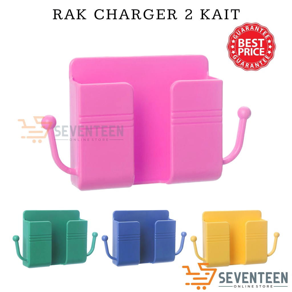 SEVENTEEN RAK GANTUNG HP 2 KAIT HOLDER TEMPEL DINDING DENGAN GANTUNGAN 2 KAIT RAK CHARGER CAS HP TEMPEL TEMBOK DINDING 2 KAIT RAK TEMPEL SERBAGUNA