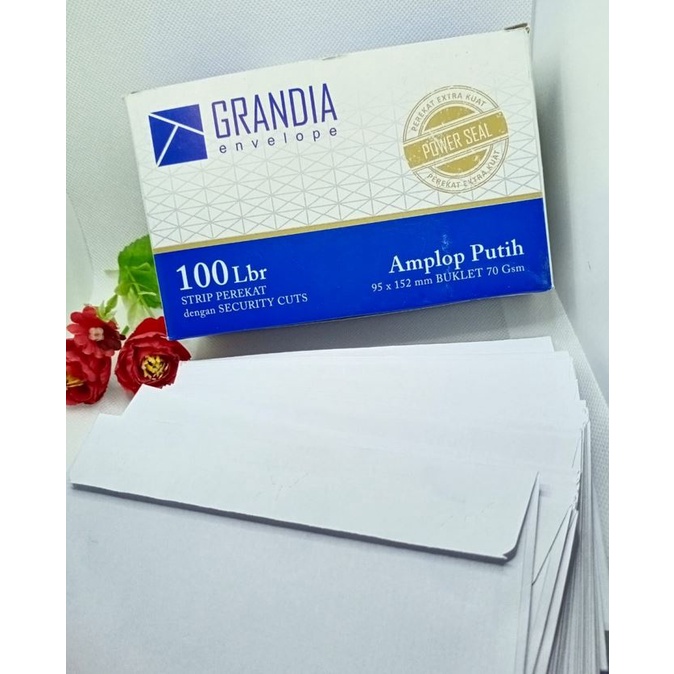 AMPLOP PUTIH Grandia P-104 POLOS / AMPLOP Surat Plain Booklet ENVELOPE GRANDIA 1BOX