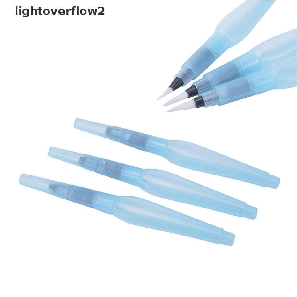 (lightoverflow2) 3pcs / Set Pena Kuas Lukis Cat Air / Tinta Kaligrafi (ID)