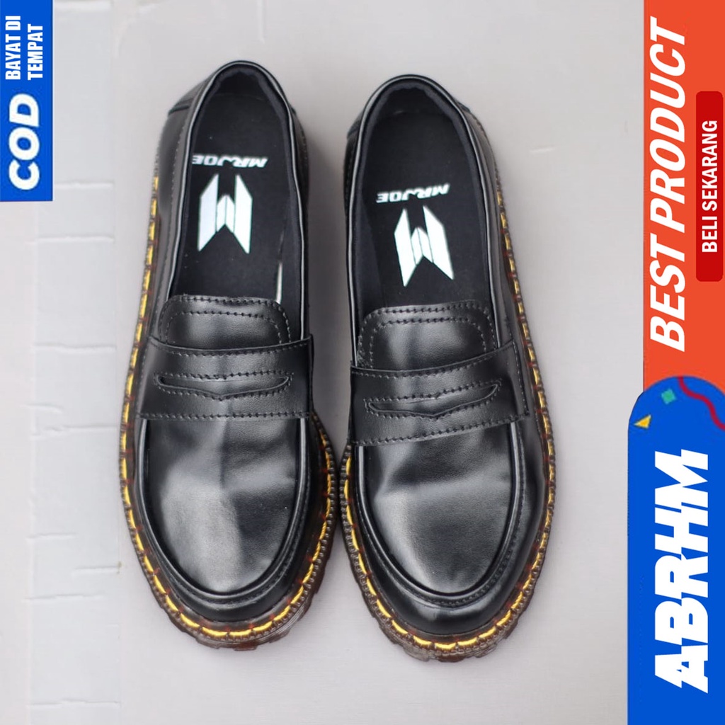 Sepatu Docmart Loafers Wanita Hitam Abrhm Melis