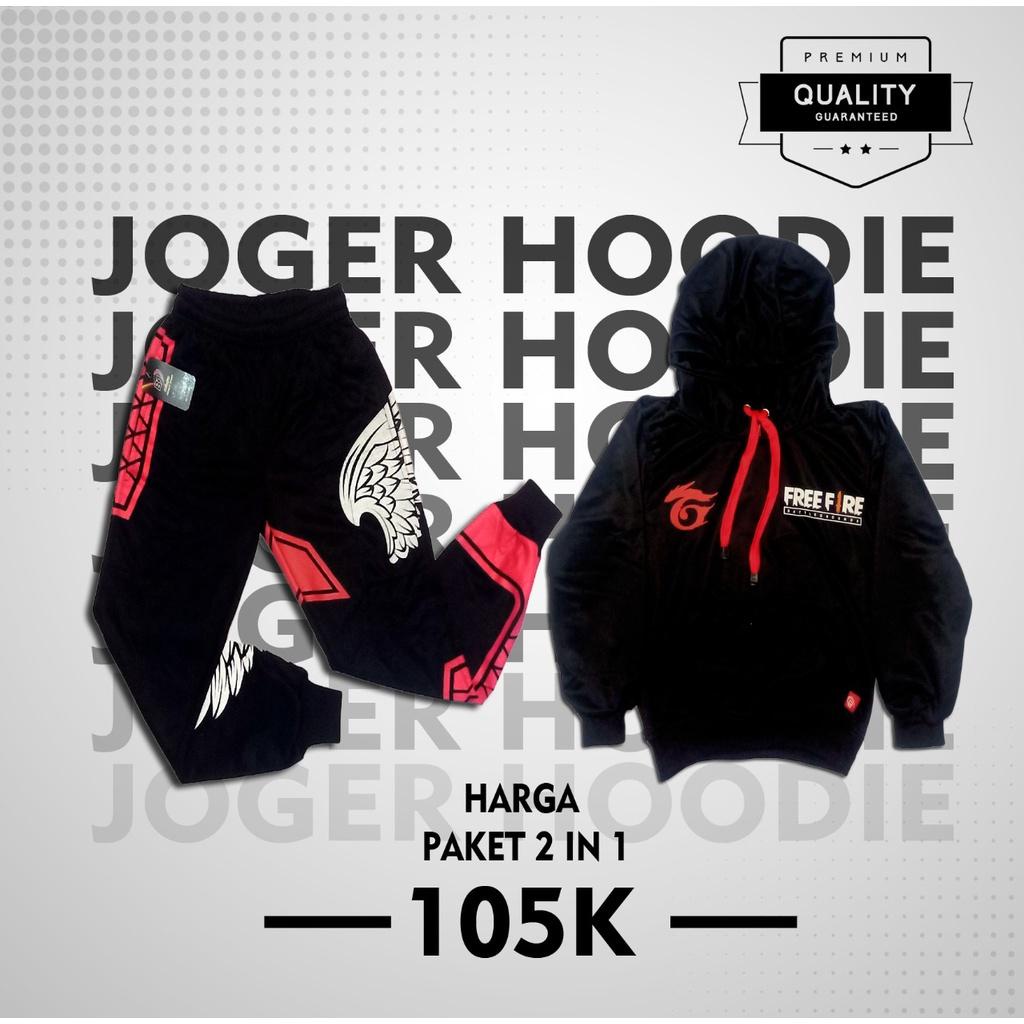 HOODIE ANAK MURAH PAKET HEMAT 2in1 +DISKON 20%  (isi 2)CELANA JOGGER FF ANAK +  SWEATER HOODIE FF AN