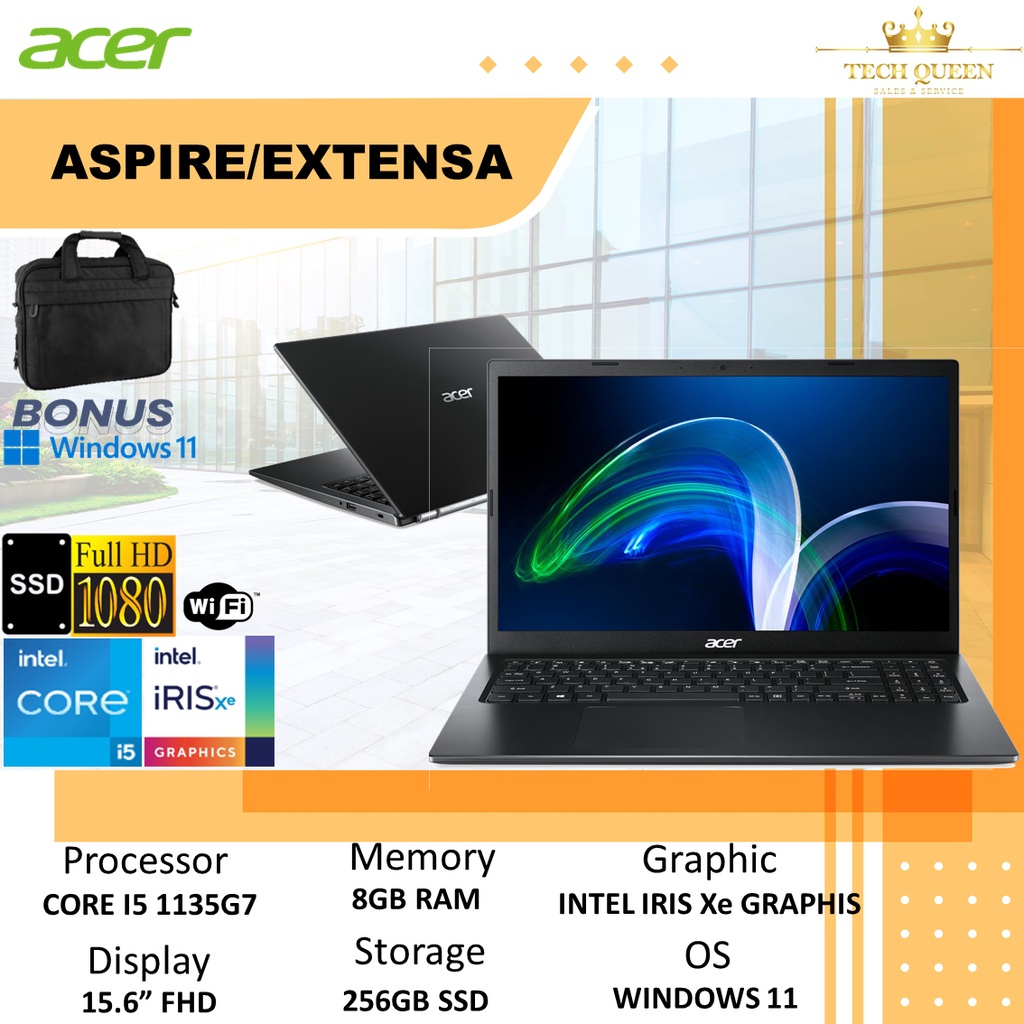 Acer Aspire / Extensa EX215 Intel i5 8GB 256SSD Windows 11 15.6 Inchi FHD