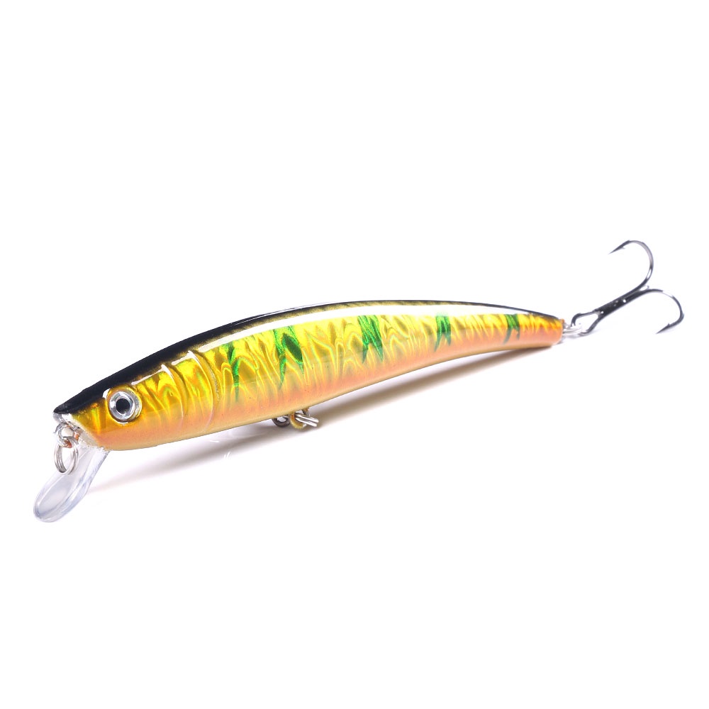 Hengjia 1pc Umpan Pancing Hard Bait Bentuk Ikan Kecil Mata 3D 11.5cm 11.2g Dengan Kail Treble