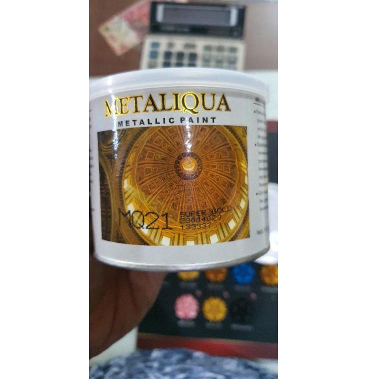 jg✽Laris✸ CAT METALIC METALIK METALIQUA METALLIC PAINT LIS GYPSUM GIPSUM PLAFON ORNAMEN KAYU BESI TE