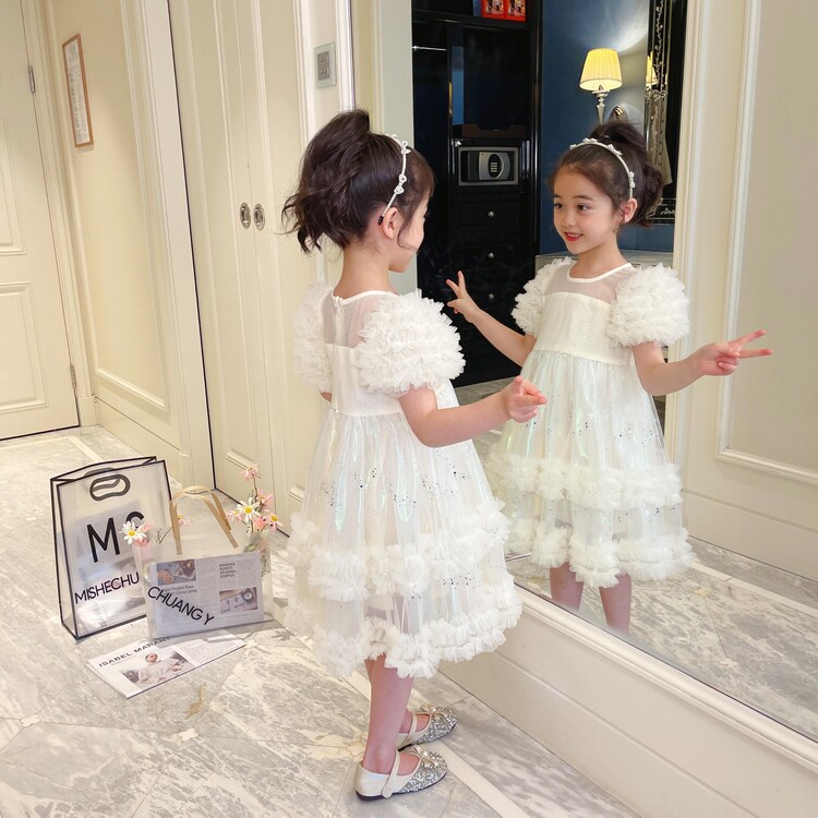 [PRINCESS KESLI] 1-10 Tahun Gaun Apricot Dress Pesta Princess Anak Perempuan Party Ulang Tahun Bahan Tule Lembut Sudah Dilapisi Furing Premium