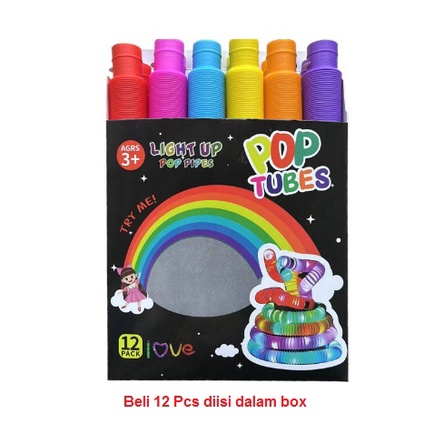 MAINAN VIRAL LAMPU STICK PIPA FIDGET TOY , CEV LIGHT UP POP TUBE