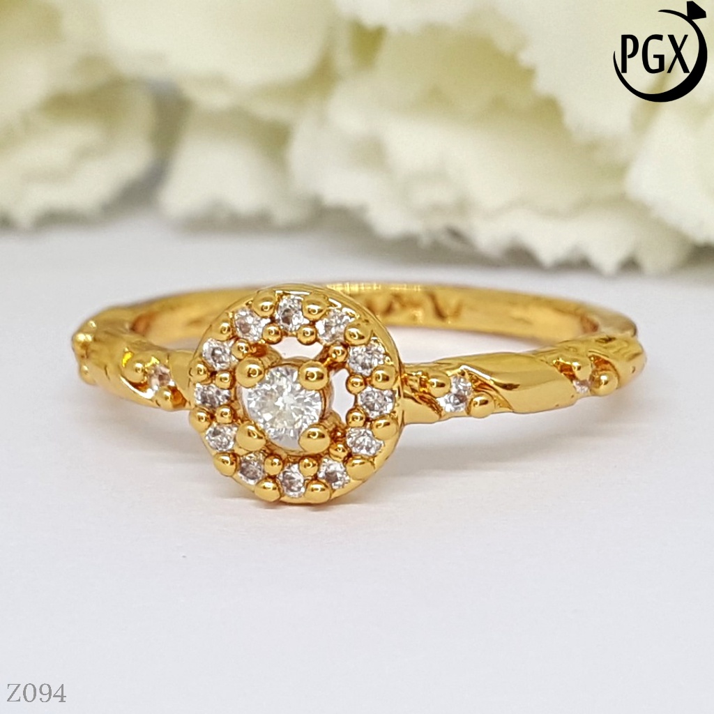 PGX Cincin Xuping Wanita Aksesoris Fashion Perhiasan Lapis Emas Premium - Z386