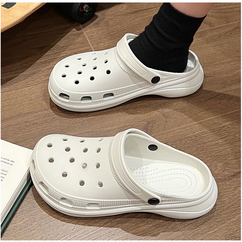 Sandal Baim Wanita Sandal Selop Import Nyaman Sendal Kodok Tinggi Sandal Vintage Sandal Jelly Wanita Sandal Fuji Wanita  Cantik Lucu Aneka Warna Karet Rubber Elastis Anti Slip Jibbitz Wedges Platform Sandal Fuji Viral - Size 36 - 40