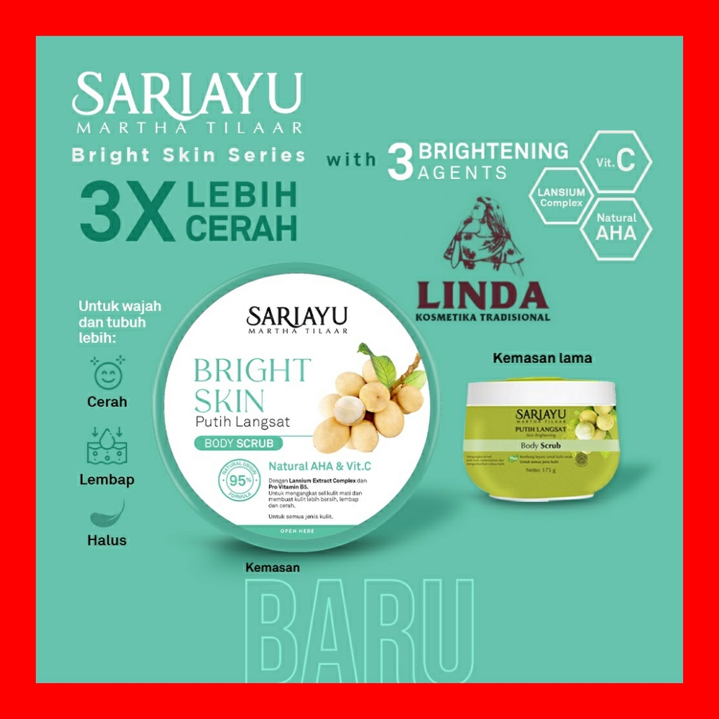 SARIAYU BRIGHT SKIN BODY SCRUB PUTIH LANGSAT 175g