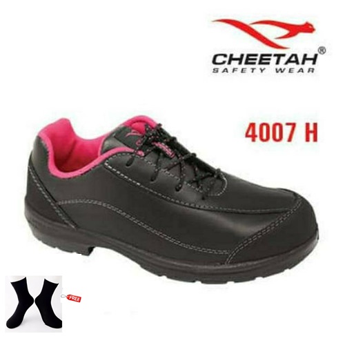 Sepatu Safety Women Cheetah 4007H FREE Semir Sepatu Kiwi Pasta Warna Hitam