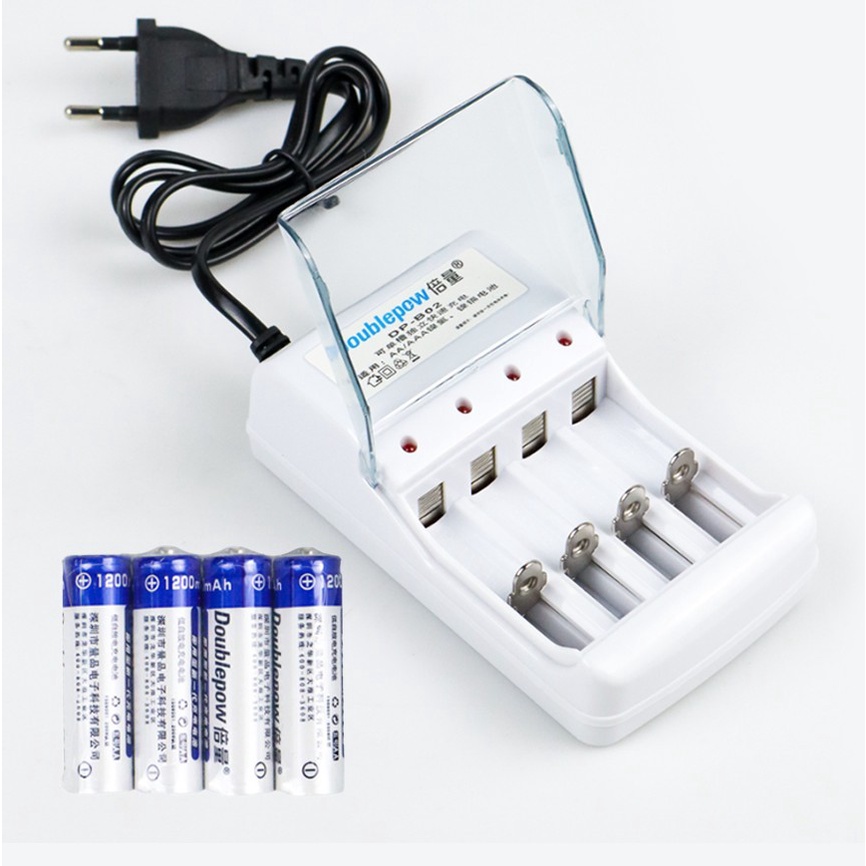 Doublepow Charger Baterai 4 slot for AA/AAA charger baterai