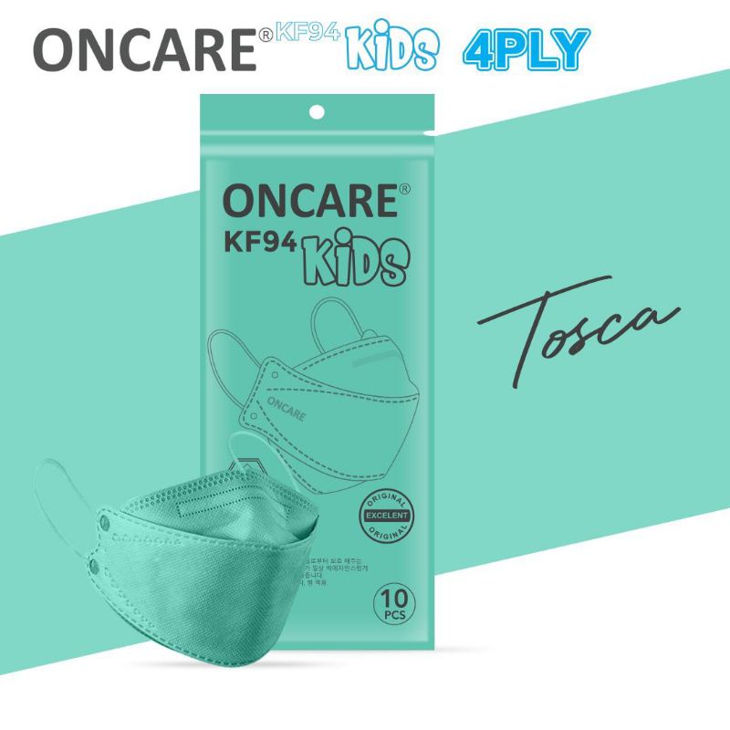 Masker KF94 Anak 4ply Korea Premium Mask Warna Murah-KF94 TOSCA