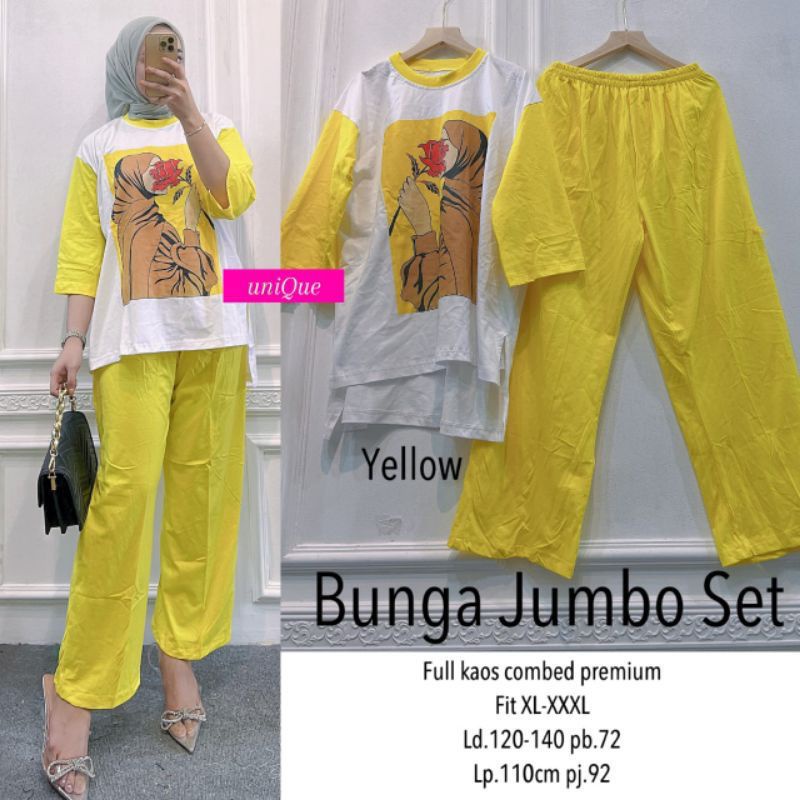 BUNGA JUMBO SET | SETELAN FULL COMBED SUPER ADEM TERMURAH