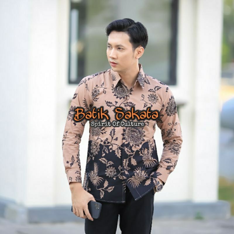 BHATARI Kemeja Batik Pria Slimfit Lengan Panjang Bahan Katun Halus Sragenan Lapis Furing