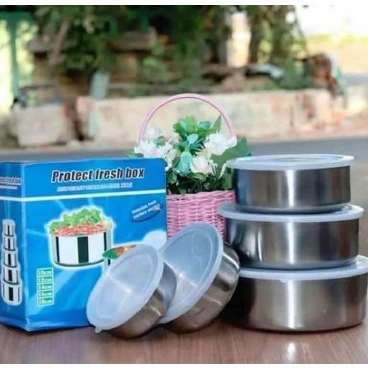 Rantang stainless 5 susun + tutup / Tempat penyimpanan makanan susun 5