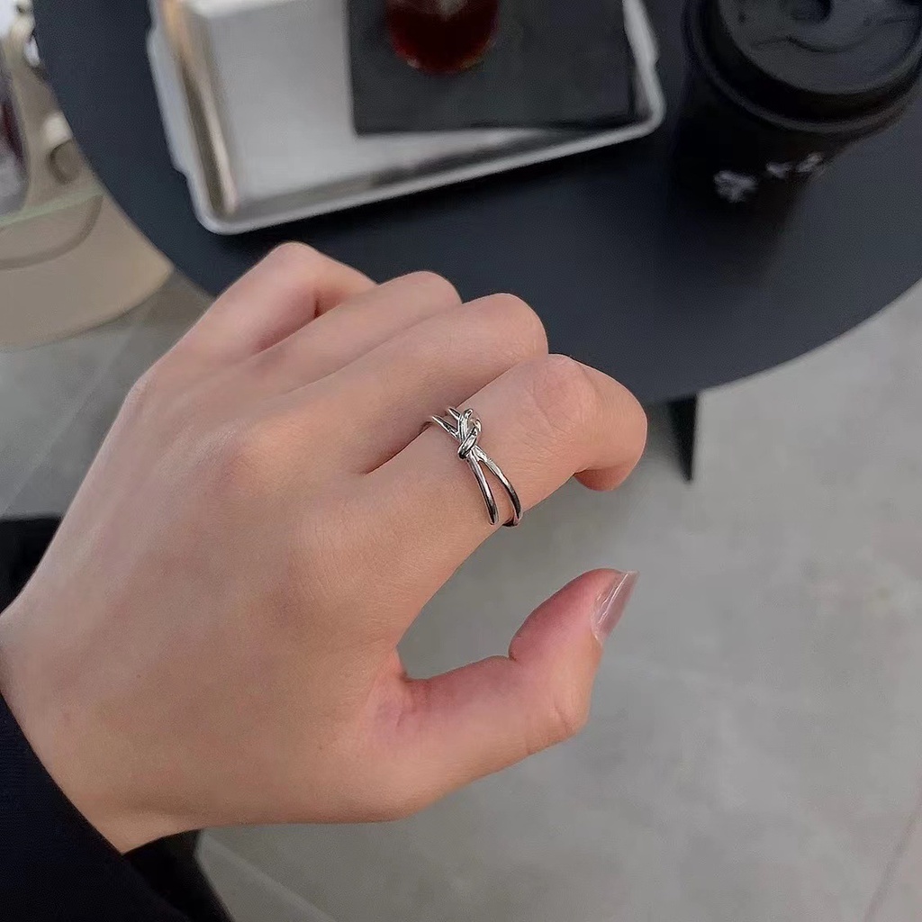 Cincin Model Simpul Bahan alloy Gaya Jepang Dan Korea Untuk Pria