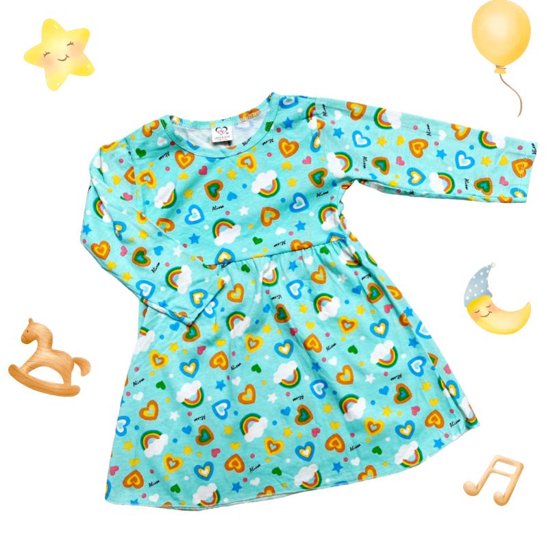 Dress Anak Lengan Panjang Tunik Baju Muslim Pakaian Anak Panjang