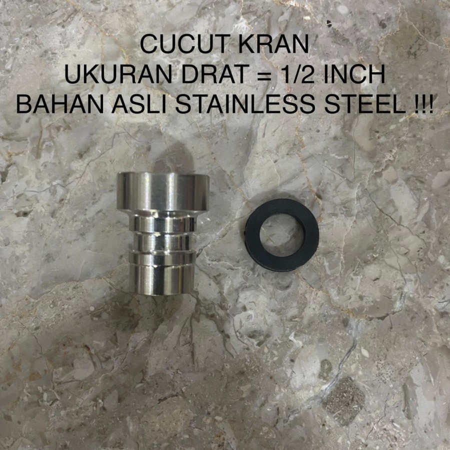 SAMBUNGAN KRAN TEMBOK TAMAN CUCUT STAINLESS - STAINLESS STEEL ORIGINAL