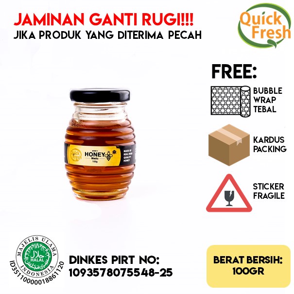 

Quick Fresh Honey / Madu Murni Asli 100 gram