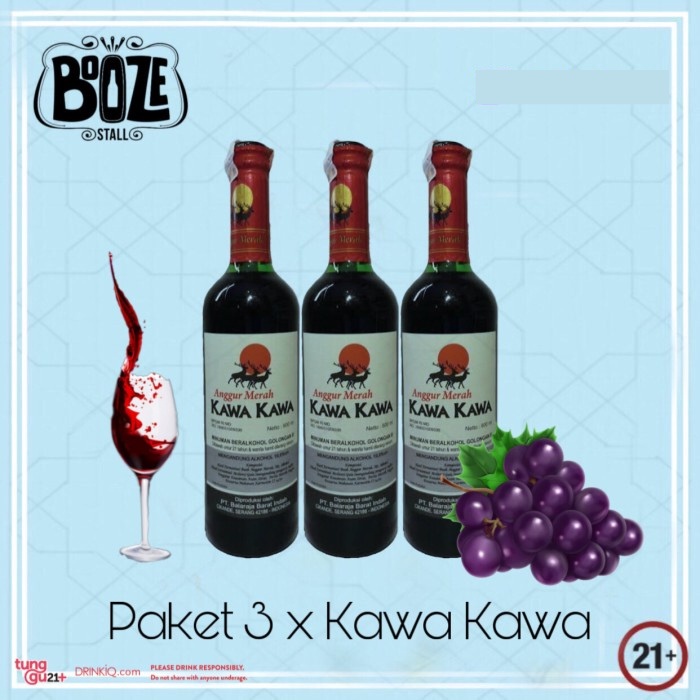Anggur Merah Kawa Kawa 600ml x 3 btl