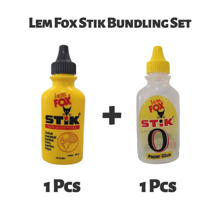

Paket Bundling Lem Fox Stik PVAc + Stik O
