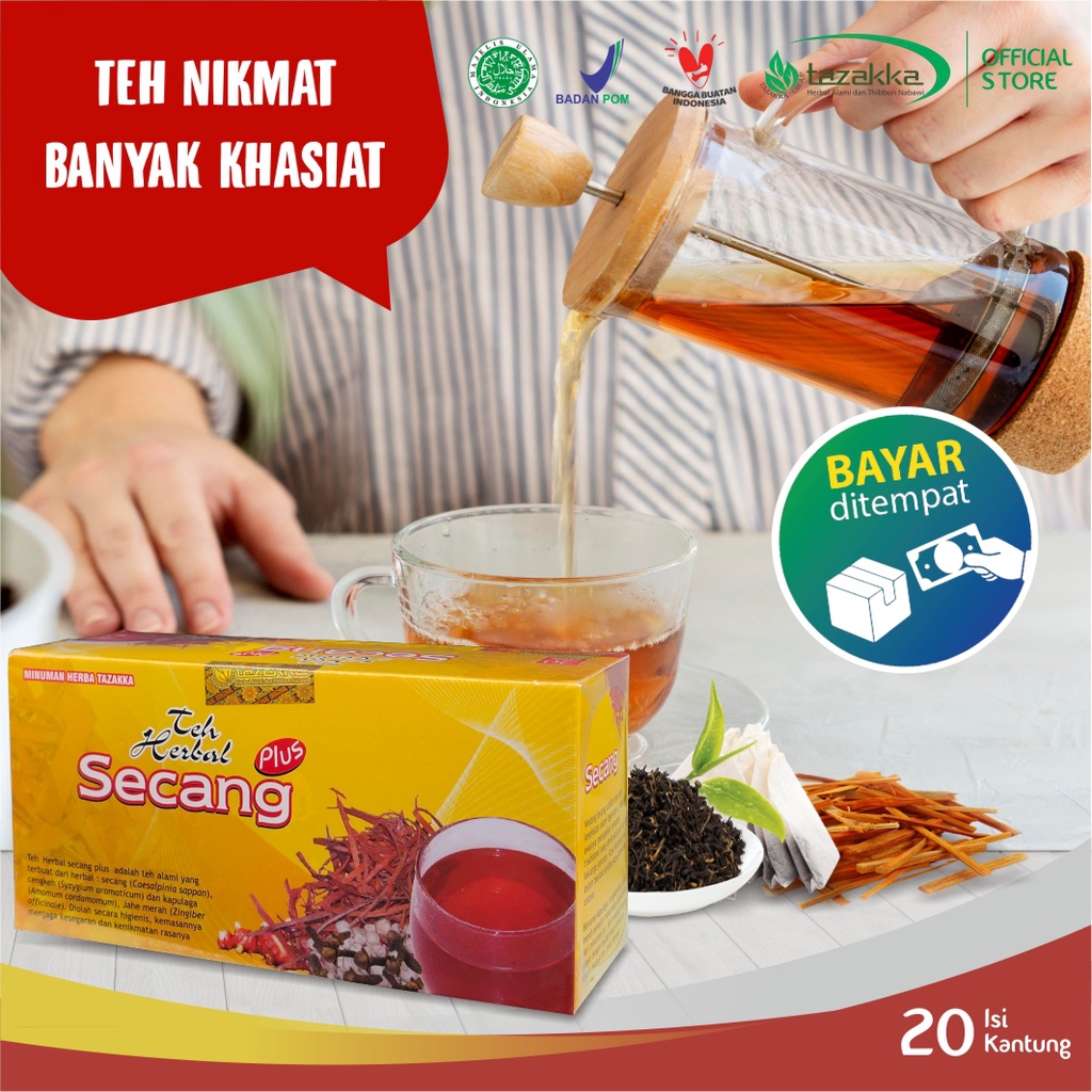 

Teh Kayu Secang Plus Suplemen Daya Tahan Tubuh Dewasa Herbal Tazakka Original Halal BPOM Isi 20 Kantung Celup Tea Bag Minuman Kesehatan Antiradang Penambah Stamina Pria