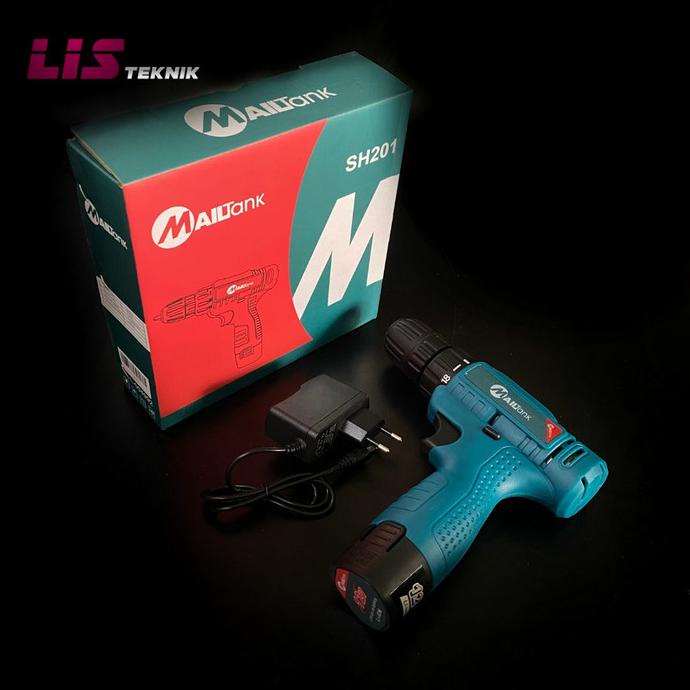 MESIN BOR BATERAI CORDLESS 12 VOLT MAILTANK SH-201 CORDLESS DRILL 10MM