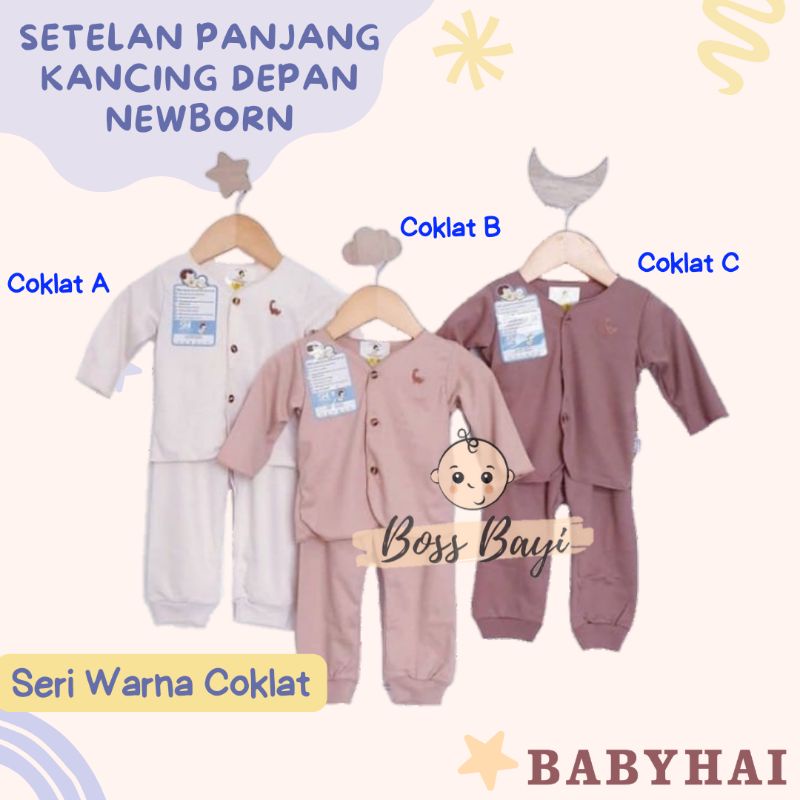 BABY HAI Setelan Panjang Bayi Newborn Warna Polos