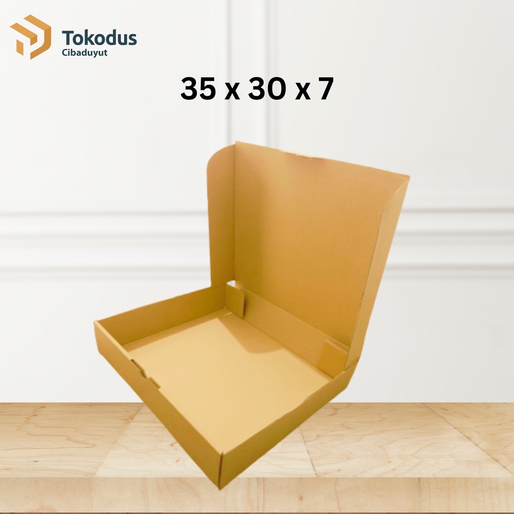 

Dus Pizza | Dus Packing | Dus Hampers | Dus Tas | Kardus Baju 35 x 30 x 7 - Tokodus Cibaduyut