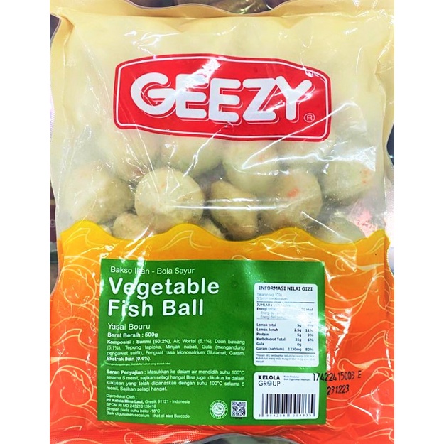 

Geezy Vegetable Fish Ball (Baso Ikan Sayur) 500gr