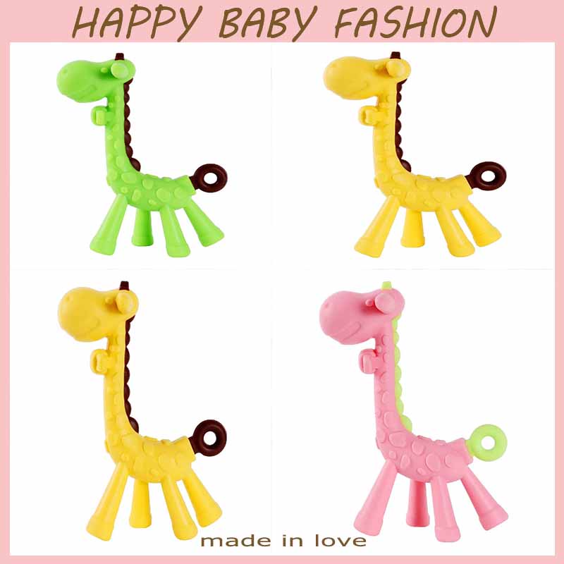 NZ08 Mainan Gigitan Bayi bentuk Jerapah / Teether Bayi Giraffe BPA FREE