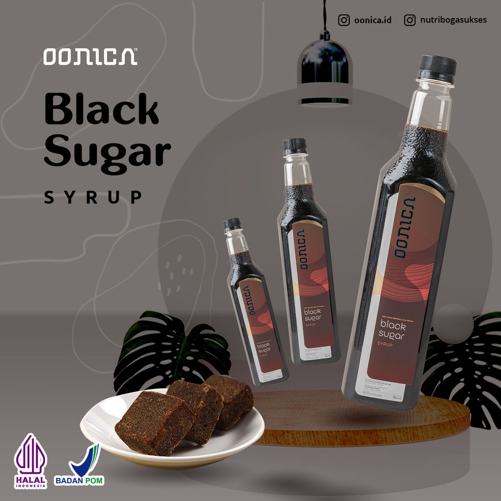 750ml OONICA Black Sugar Syrup (sirup dengan rasa gula spesial)