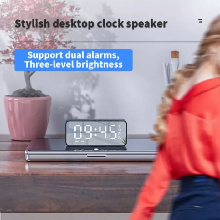Speaker jam Bluetooth Versi 5.0 + Alarm dan Radio Dengan 2 Variasi Pilihan