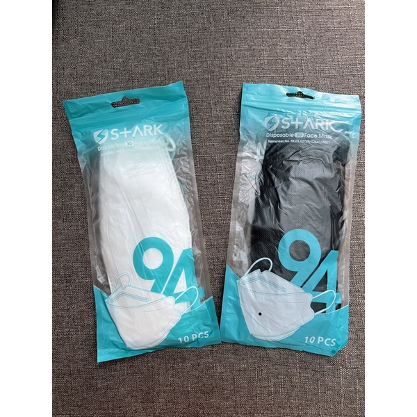 Masker KF94 Black &amp; White 10pc / pax