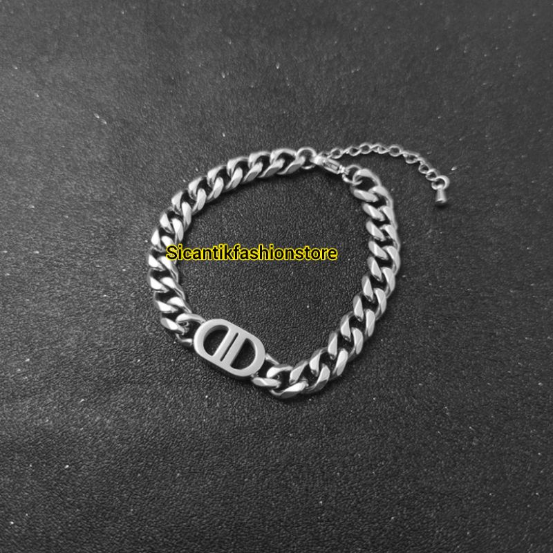 Gelang Titanium Wanita Trending Lapis Emas Putih Anti Karat Selamanya Gelang Wanita Korea Kekinian Viral Gelang Rantai Padat  Gelang Perak Silver 925 CD Gelang Rantai DD Silver