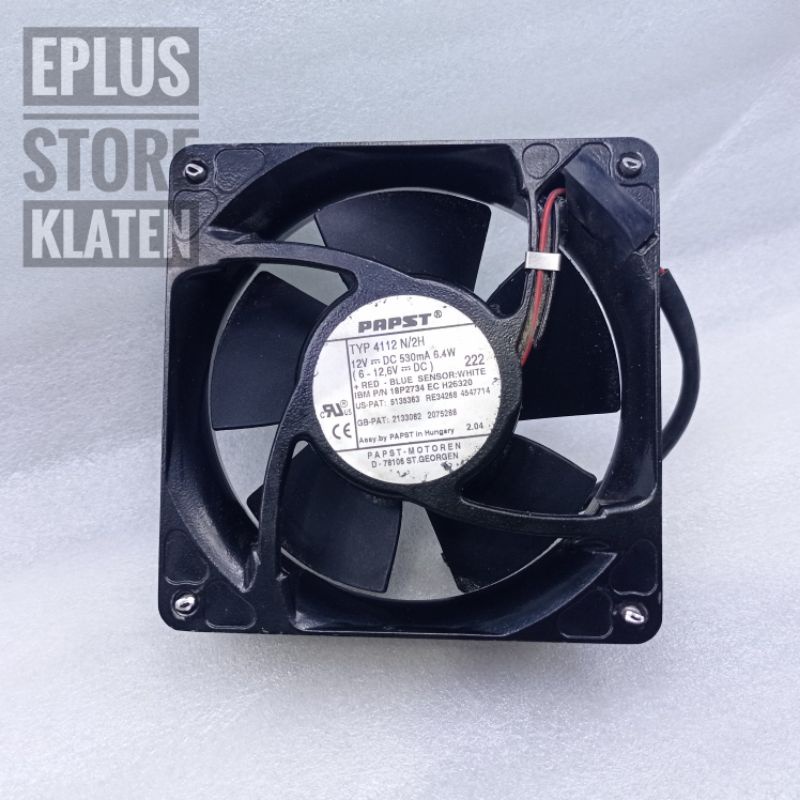 Kipas 12cm 12v PAPST 6-12.6V 6.4w frame almunium KP161