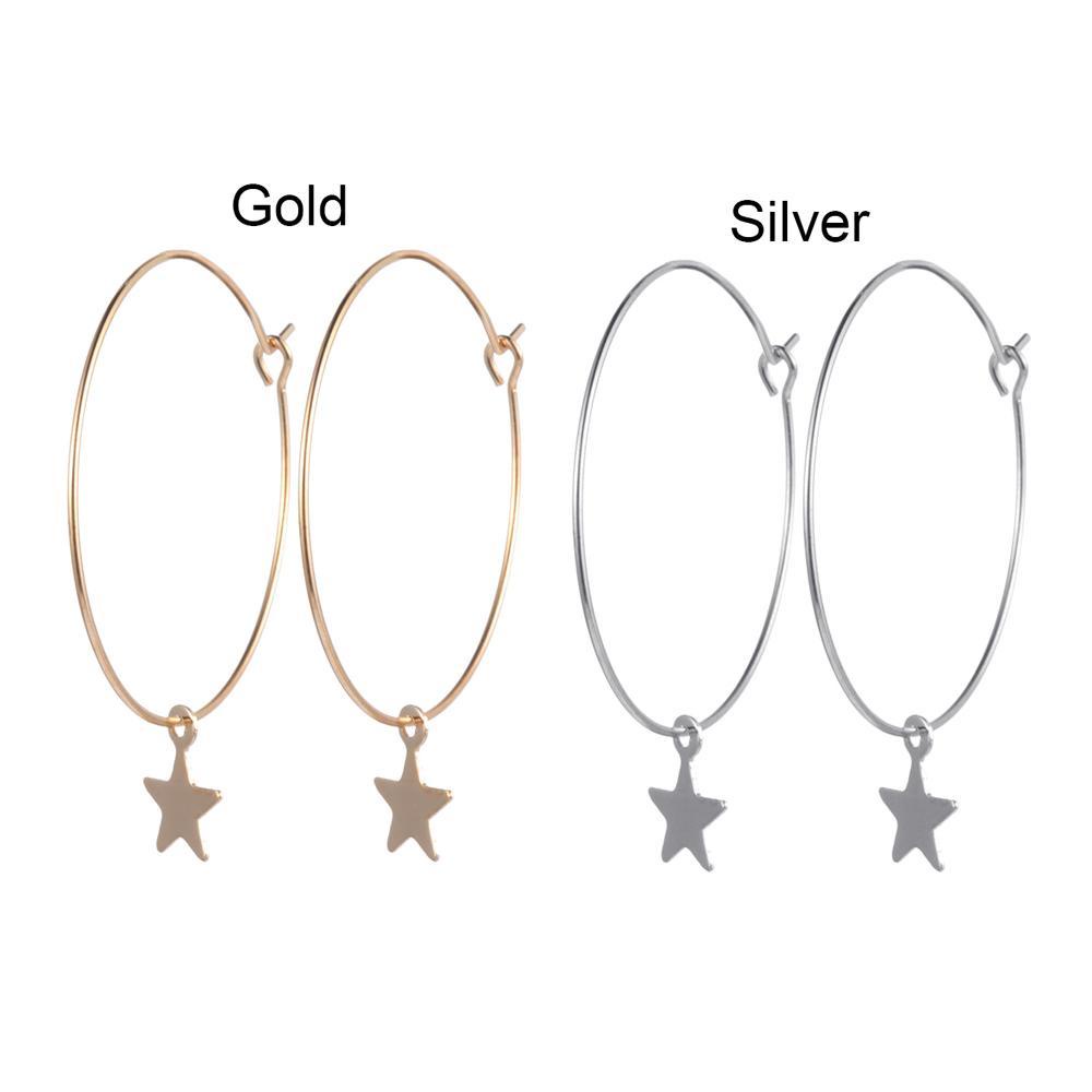 Nanas 1pasang Anting Hoop Bintang Pesta Minimalis Punk Bohemia Gothic Hip Hop Ear Stud