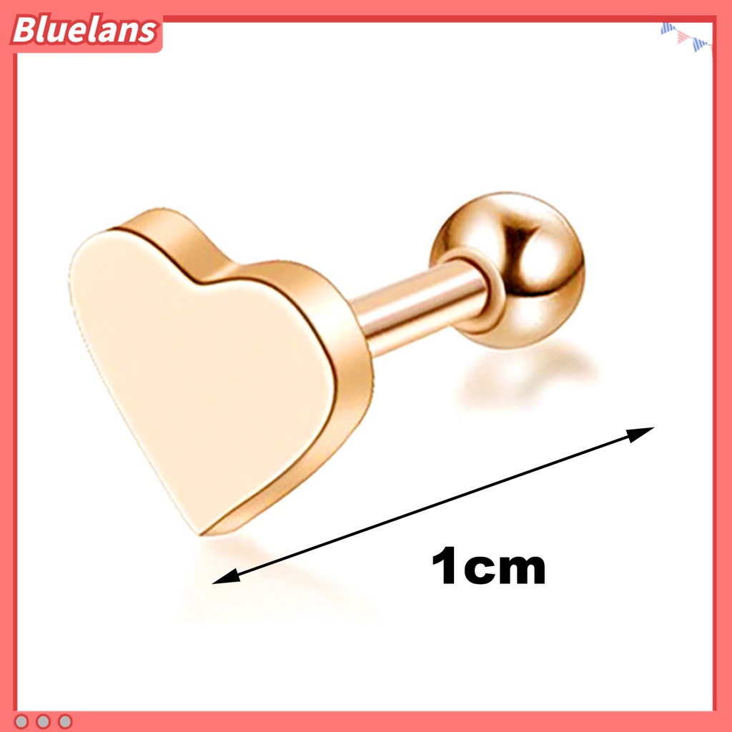 1 Pc Anting Stud Bentuk Hati Geometris Bahan Alloy Untuk Wanita