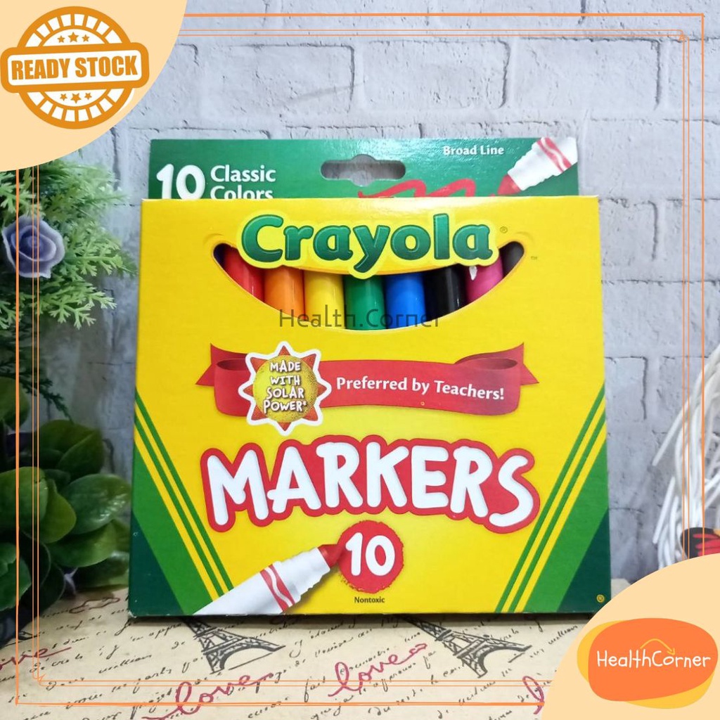 Crayola Markers Broadline 10ct Spidol White Board Marker Classic Colors Board Line