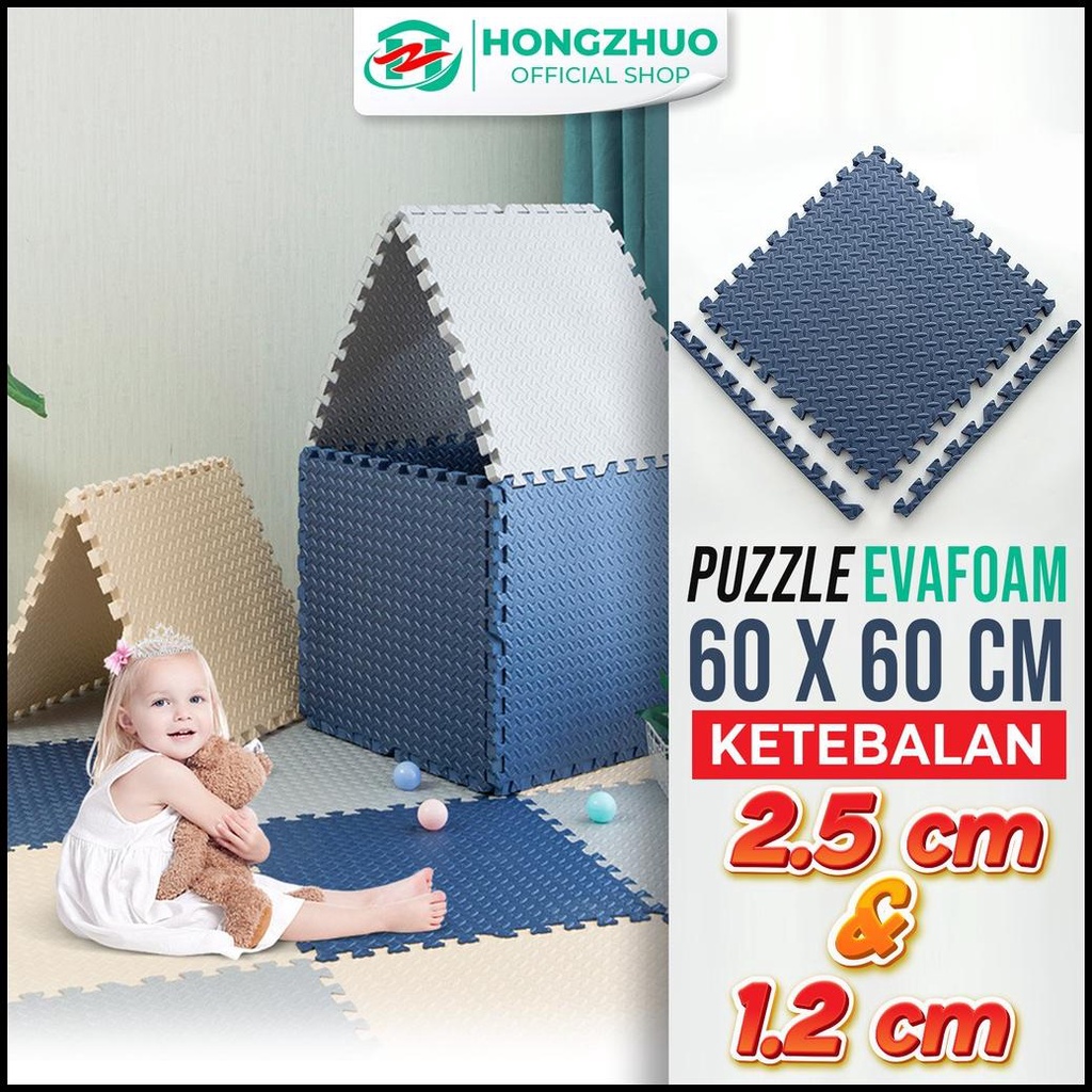 Hongzhuo Puzzle Evafoam Alas Lantai Polos Premium 60X60 Cm Tebal 12Mm &amp; 25Mm
