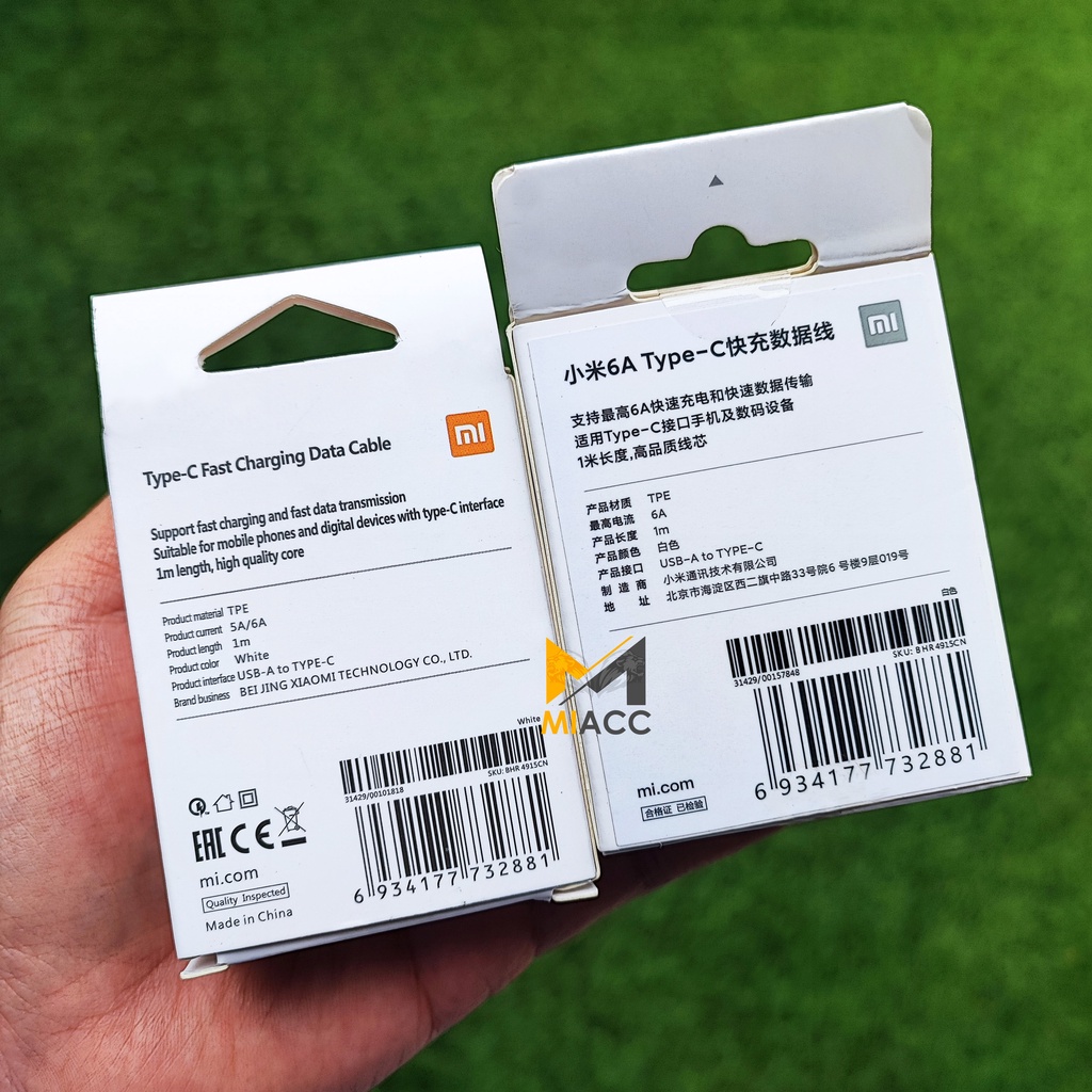 KABEL DATA XIAOMI ORIGINAL USB TYPE C 33W 67W 120W TURBO FAST CHARGING HYPER CHARGE 5A 6A