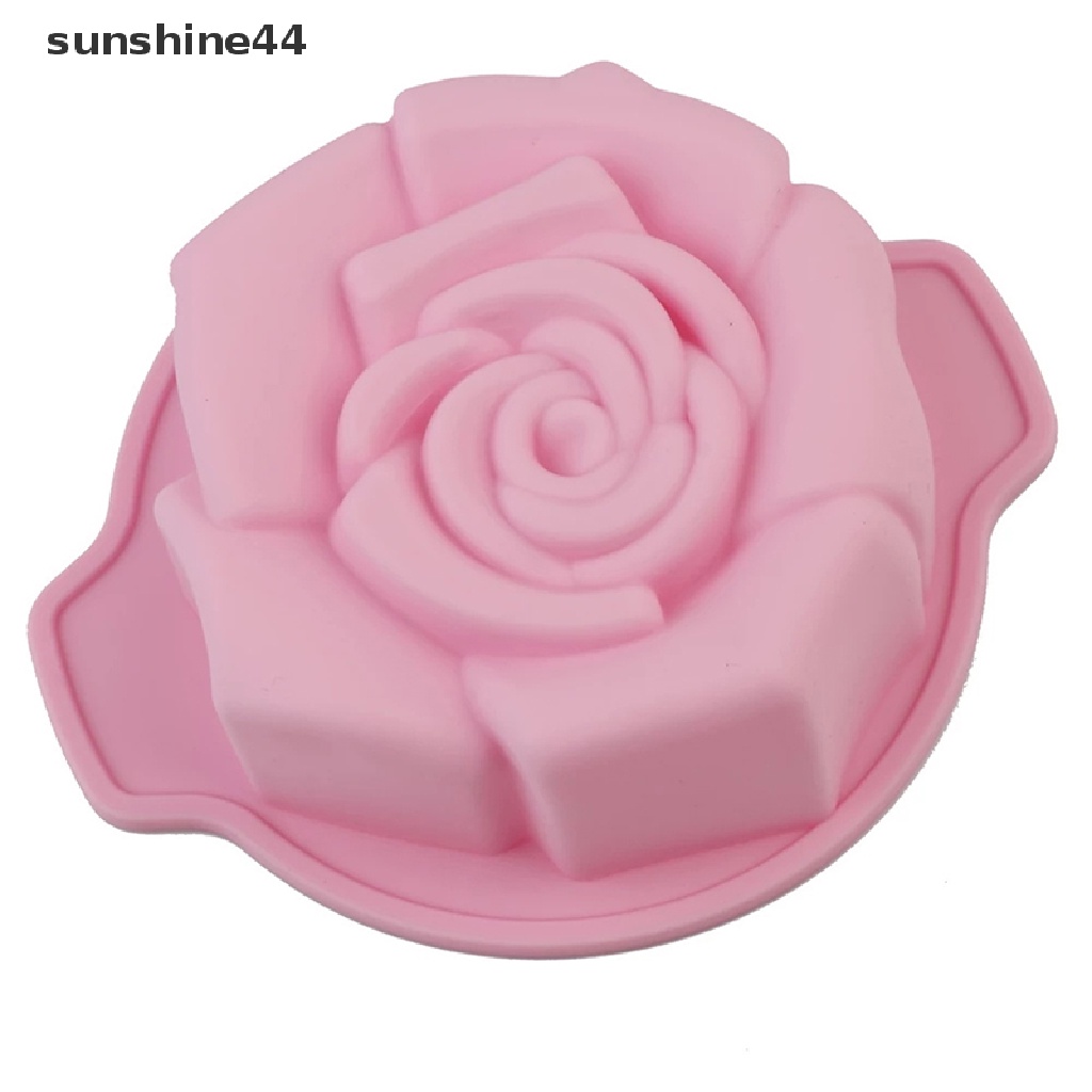 Sunshine Cetakan Puding / Kue Ulang Tahun Bentuk Mawar Besar Bahan Silikon