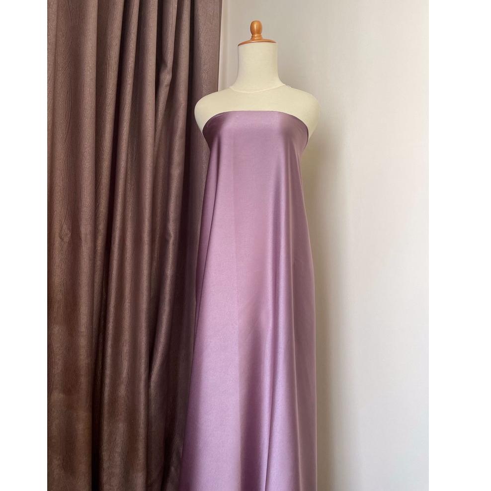 PALING DIMINATI Bahan Kain Satin Premium Maxmara Ungu Taro 2891 ㊜
