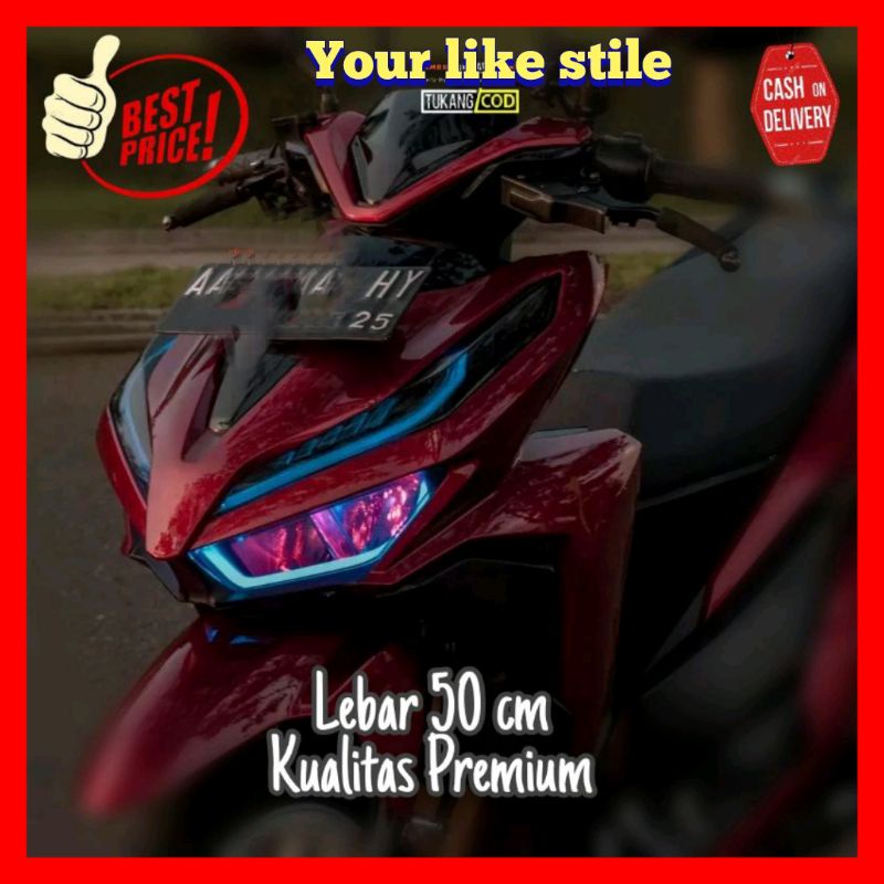 Sticker Scotlite Merah Tua Mettalik Candy Scotlite Dark Red Candy Skotlet Motor Vario Merah Tua Cand