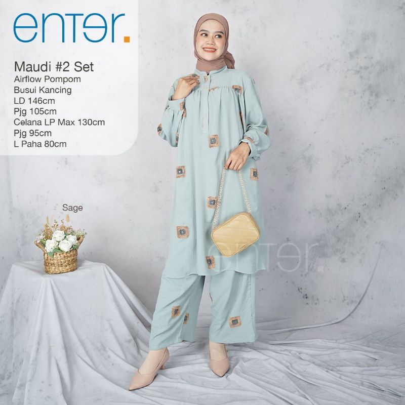 Oneset Tunik LD 136 XXXL Maudi Genna Set Ori Enter Setelan Wanita One Set Rayon Pajamas Super Jumbo 